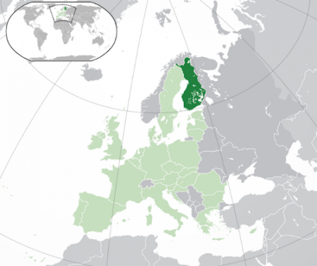 Where in the world is Finland? (Hint: it's the dark green next to light green Sweden.)